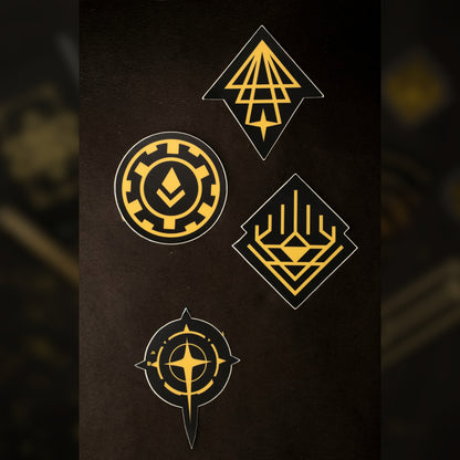 4 Stickers in Ruins' theme