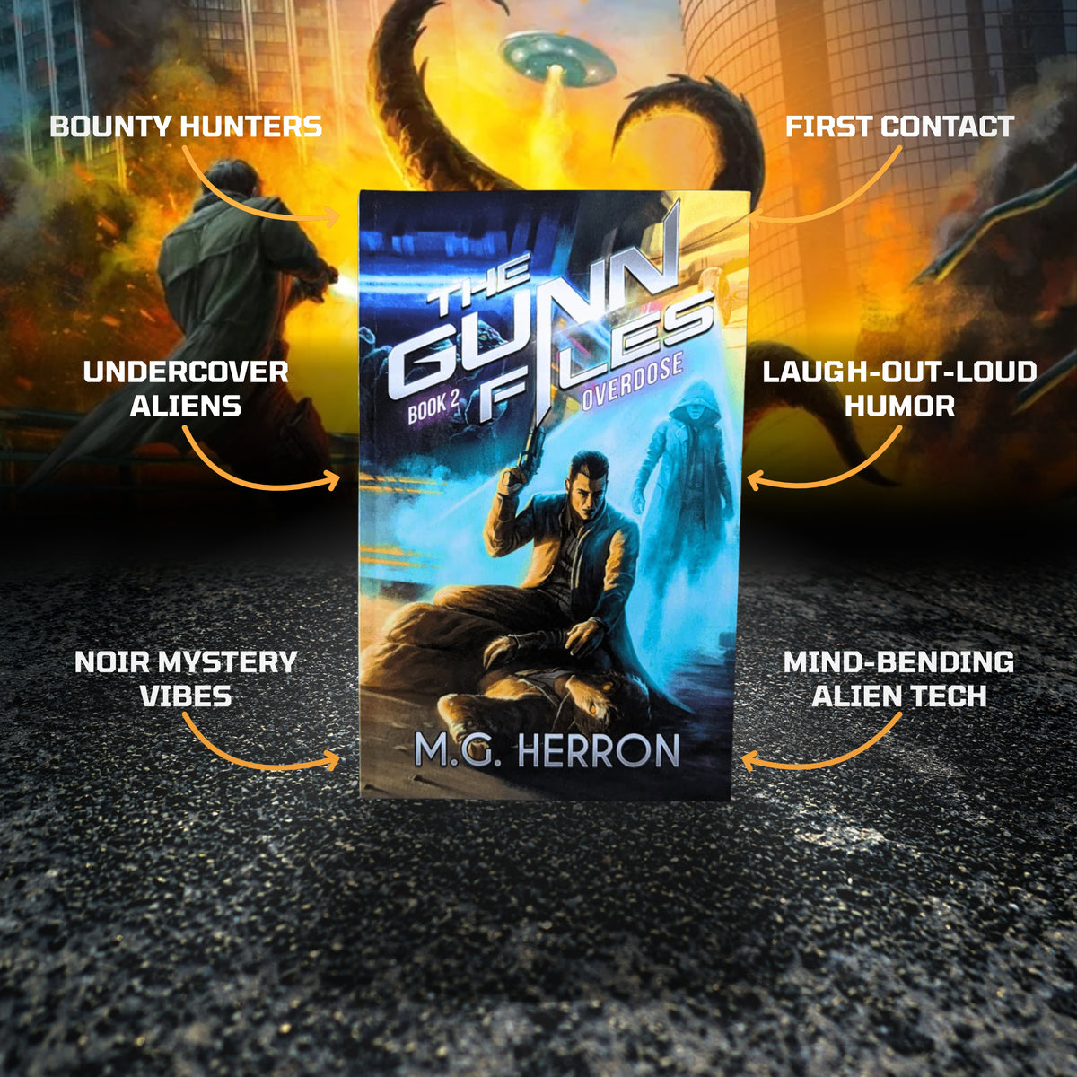 The Gunn Files Tropes:
undercover aliens
laugh-out-loud humor
noir mystery vibes
bounty hunters
first contact
mind-bending tech