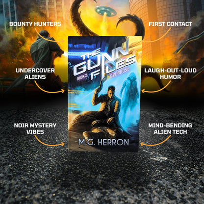 The Gunn Files Tropes:
undercover aliens
laugh-out-loud humor
noir mystery vibes
bounty hunters
first contact
mind-bending tech