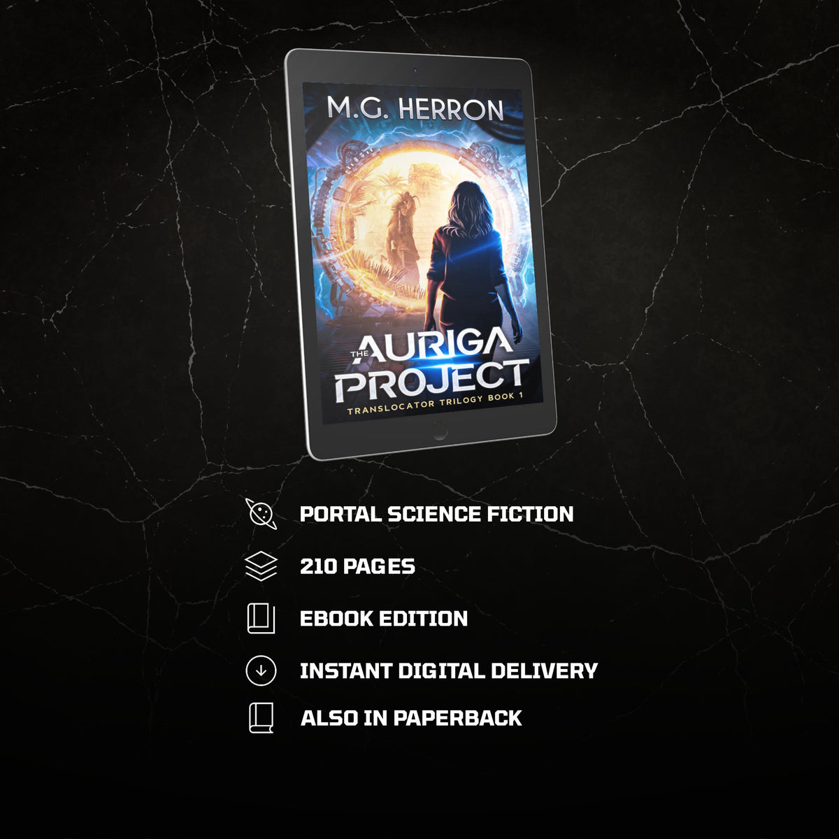 The Translocator Trilogy book 1 The Auriga Project reading experience:
Portal science fiction
210 pages
ebook edition
instant digital delivery
also in paperback