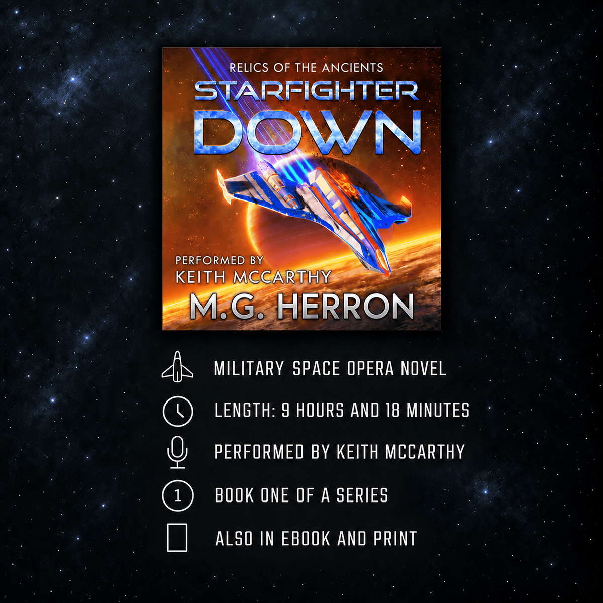 Book 1: Starfighter Down (Audiobook) - MG Herron Books