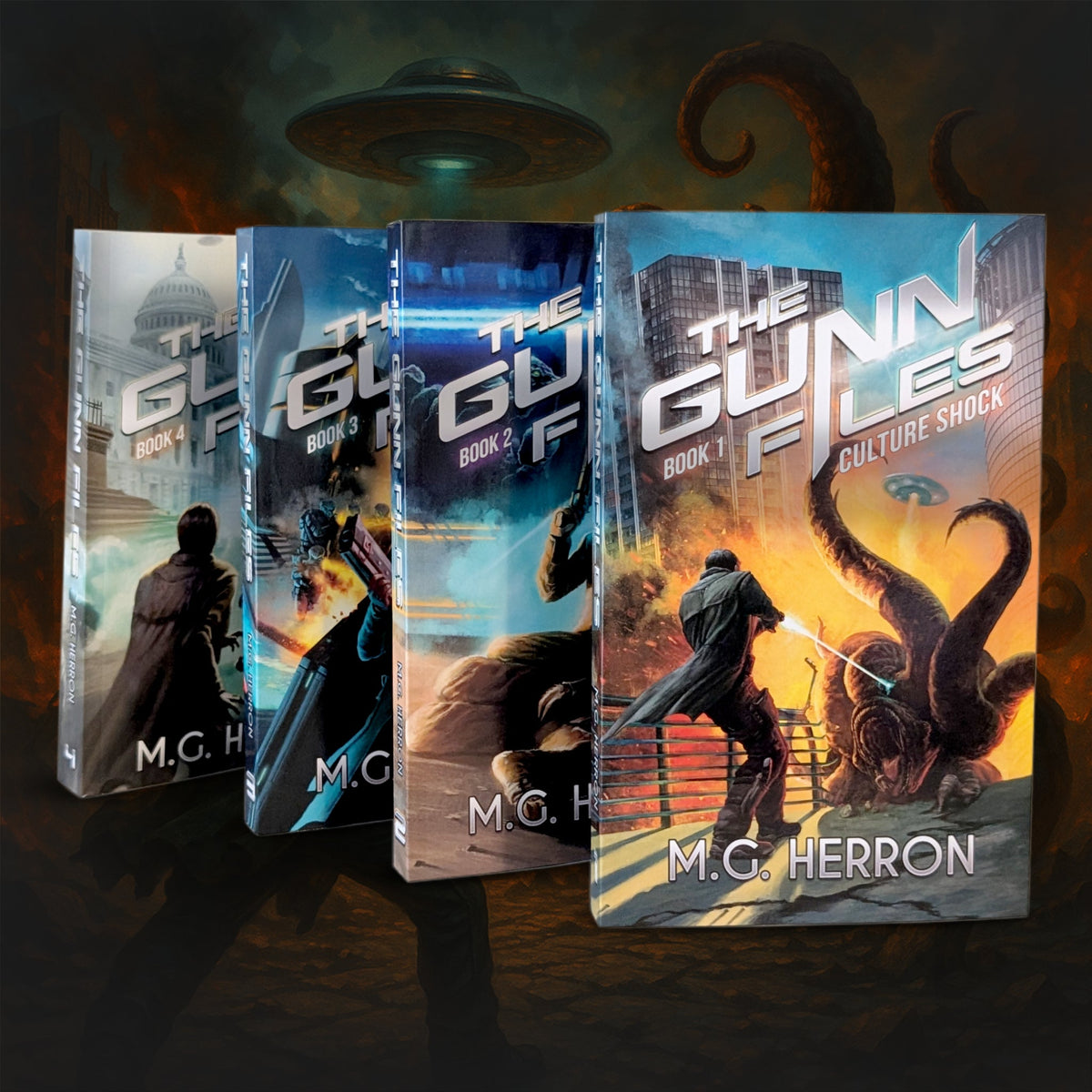 Multi-Series Paperback Bundle: Relics of the Ancients + The Translocator Trilogy + The Gunn Files - MG Herron Books